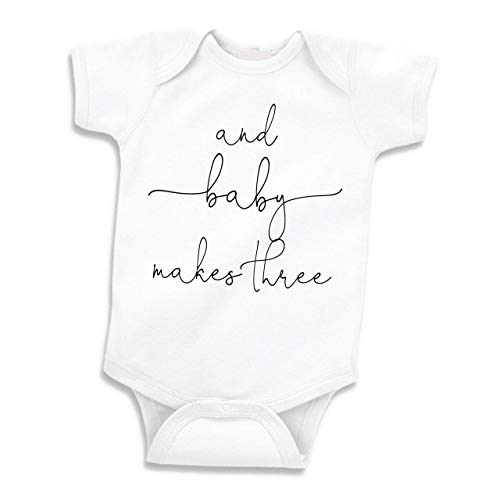 Bump and Beyond Designs Baby Announcement Gifts, And Baby Makes Three - color: White, size: 0-3 Months