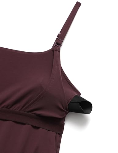 CRZ YOGA Maternity Nursing Tank Tops - color: Ripe Plum, size: Small