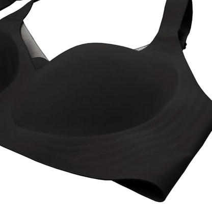 SHIJIALI Jelly Bras Wireless Push Up Invisible Under Tees - color: A01 Black, size: Large