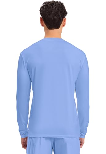 Cherokee Basics Long Sleeve Underscrub for Men Crew Neck Compression Shirt - color: Ciel Blue, size: 3X-Large Big