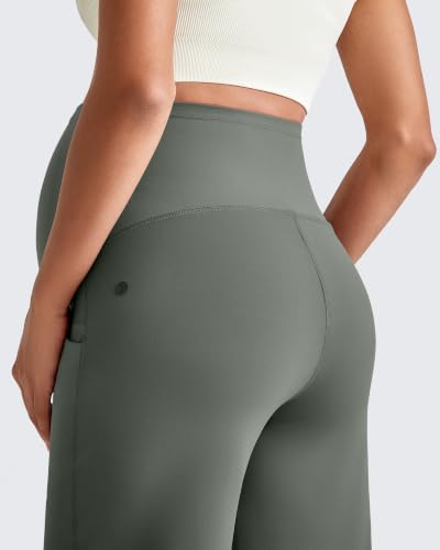 G4Free EverGoing Maternity Dress Pants Pregnancy Slacks - color: Gray Sage, size: Small