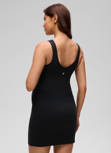 CRZ YOGA Maternity V Neck Mini Dress - color: Black, size: Medium