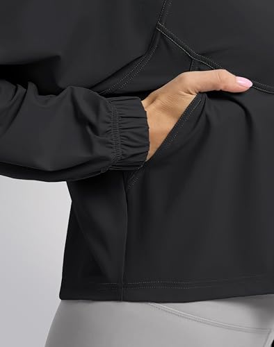 Soothfeel Women's Athletic Lightweight Jacket UPF 50+ Sun Protection Shirts - color: Black, size: Large