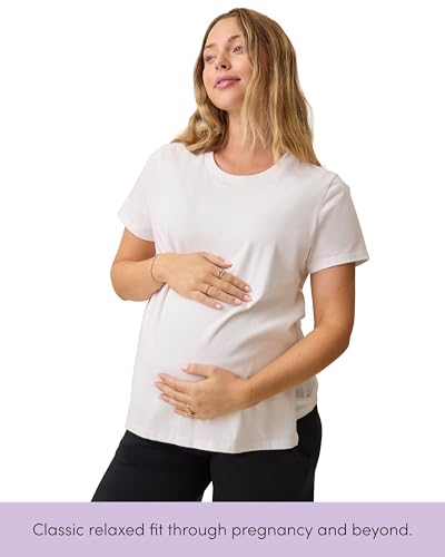 Kindred Bravely Essentials Cotton Nursing T Shirt for Breastfeeding, 2 Pack - color: Black & White, size: Small