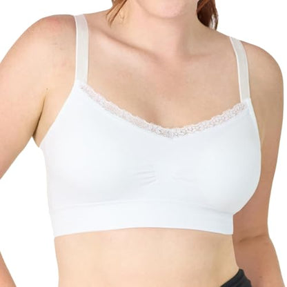 Coobie Lace V-Neck Bra for Women - color: White, size: Large