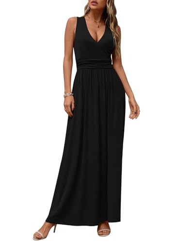 CATHY Maxi Dresses for Women Casual Summer Dress with Pockets S-3XL - color: Black, size: Small