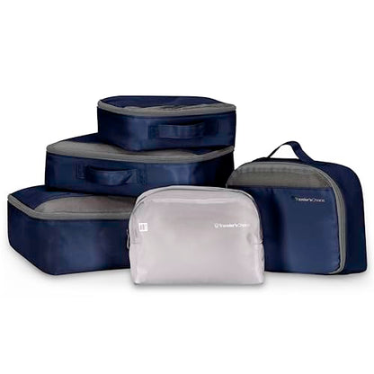 Traveler's Choice Cloverland Packing Cubes, 5-Piece Set, Navy - color: Navy