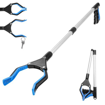 1-Pack 32" Grabber Reacher Tool for Elderly (Blue) - size: 32.1 Inch