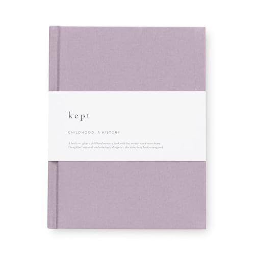 Kept Collection Childhood, A History Baby Memory Book, Birth to Age 18, Heirloom Keepsake Milestone Journal (Lavender) - color: Lavender