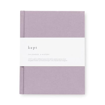 Kept Collection Childhood, A History Baby Memory Book, Birth to Age 18, Heirloom Keepsake Milestone Journal (Lavender) - color: Lavender
