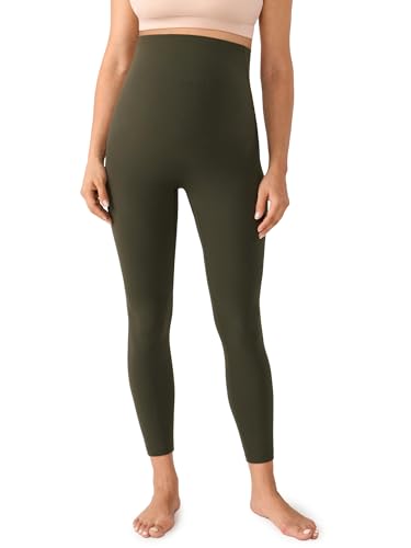 MOMANDA Seamless Maternity Leggings 25" - color: Olive Green, size: X-Small