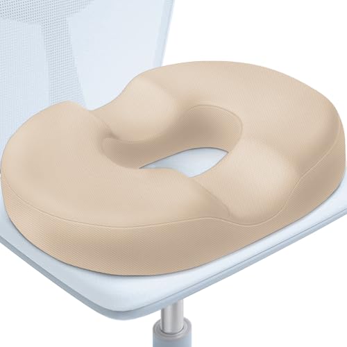 BlissTrends Donut Pillow Seat Cushion, Memory Foam Lifting Cushions - color: Khaki, size: X-Large