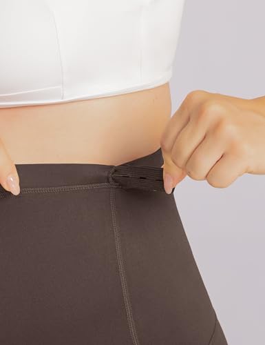 Enerful Maternity Leggings with Pockets Yoga Tights - color: Black+coffee, size: Medium