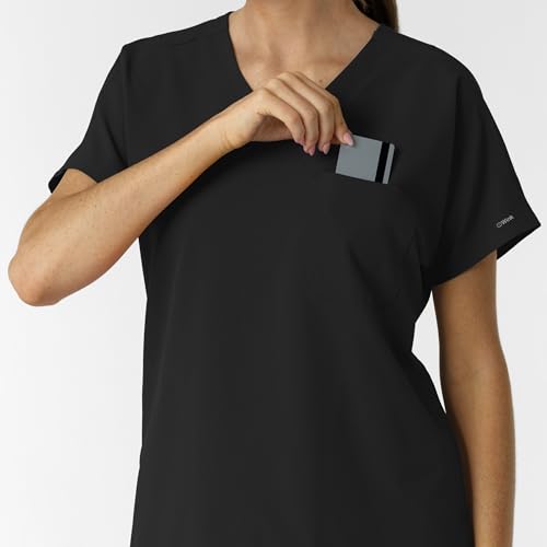 Wink Women's Women's Drop Shoulder Tunic Scrub Top - color: Black, size: 4X-Large