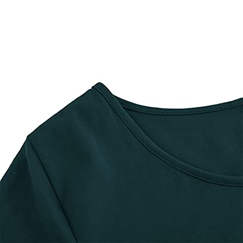 Peauty Side Ruched Maternity Bodycon Dress Short Sleeve Style Baby Shower - color: H. Dark Green, size: Medium