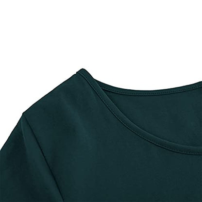 Peauty Side Ruched Maternity Bodycon Dress Short Sleeve Style Baby Shower - color: H. Dark Green, size: Medium