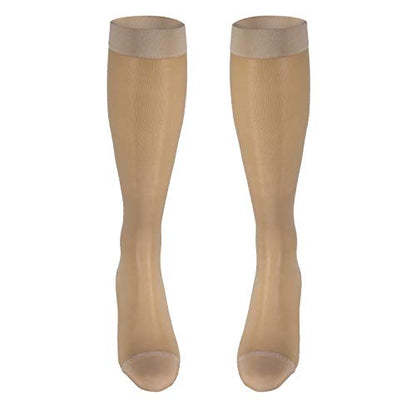 Truform Sheer Compression Stockings, 15-20 mmHg, Women's Knee High Length, 20 Denier, Nude, Medium - color: Nude, size: Medium (1 Pair)