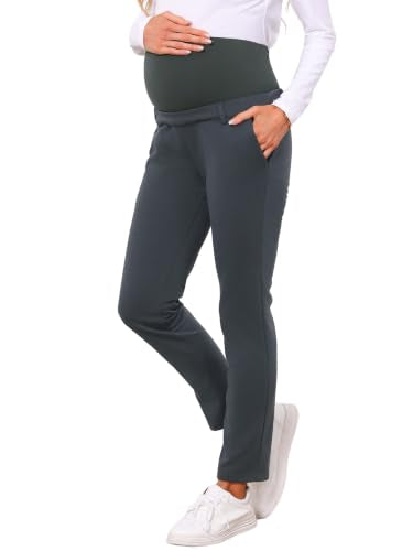 Maternity Work Pants Skinny Office Trousers - color: Grey, size: Medium