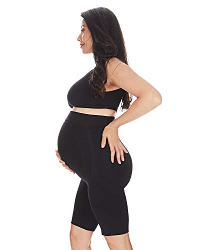 SlimMe Women's Maternity High-Waist Seamless Thigh Shaper - color: Black, size: Small
