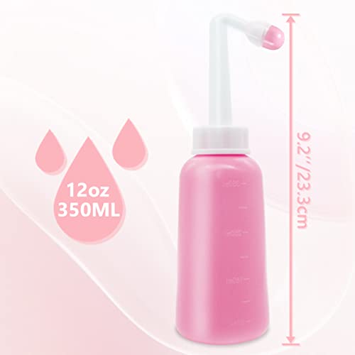 12oz Upside Down Peri Bottle for Postpartum Care, Perineal Cleansing Bottle - color: Pink