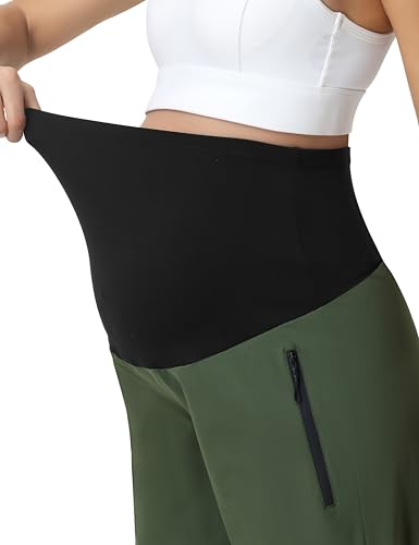 V VOCNI Maternity Pants Straight Leg Scrub Pants - color: Army Green, size: Small
