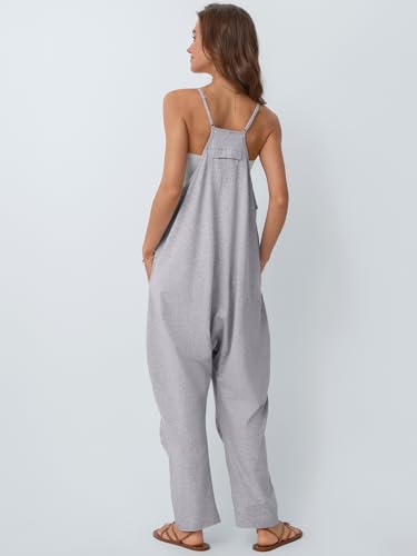 AUTOMET Womens Jumpsuits Casual Summer Romper Beach Vacation Outfits 2026 - color: Gray, size: Small