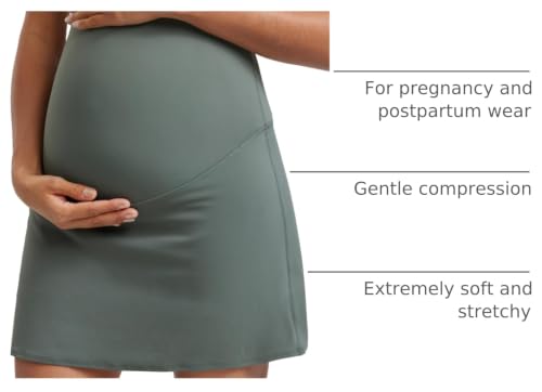 CRZ YOGA Maternity A Line Golf Skirts - color: Grey Sage, size: Small