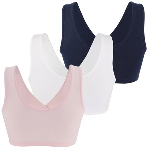 Women's Cotton Wireless Sleep Bra for Nursing and Maternity - color: Pink+white+navy Blue, size: XX-Large