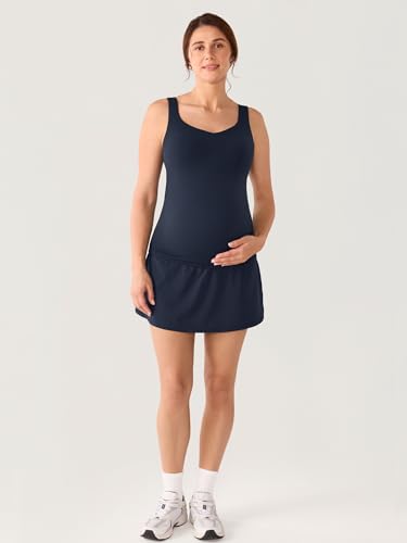 MOMANDA A Line Maternity Tennis Skirts - color: Twilight Blue, size: Small