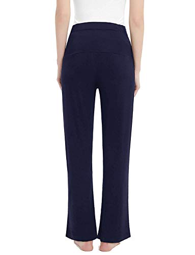 Joyaria Bamboo Viscose Maternity Pajamas Pants Over Belly - color: Navy Blue, size: Large