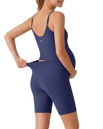 G4Free BareFeel Built in Bra Maternity Romper Smart Back Opening Jumpsuit - color: Royal Blue, size: Small