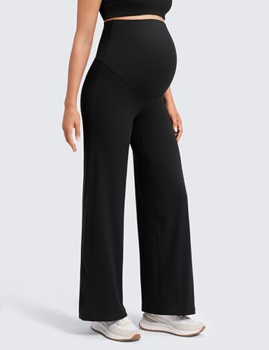 CRZ YOGA Maternity Wide Leg Pants 30" - color: Black, size: X-Small
