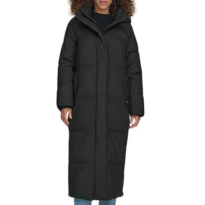 Levi's Women's Cloud Puff Extra Long Puffer Jacket Coat - color: Black, size: Medium