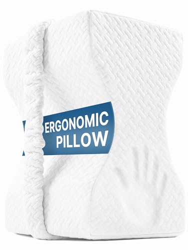 UJPFEO Knee Pillow for Side Sleepers,Leg Pillow for Sciatica,Back,HIPS,Knees,Joints Pain Relief,Pillows for Between Legs While Sleeping Spine Alignment Support & Relieves Pressure,White - color: White
