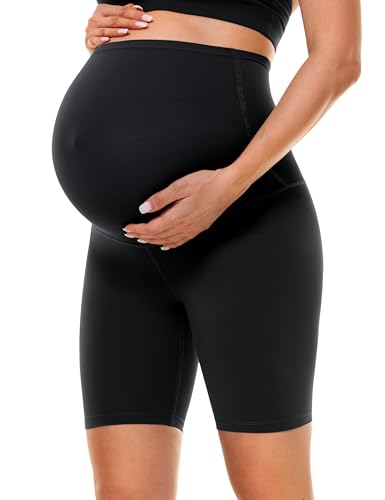 BAYDI Clouduxi Maternity Biker Shorts Over the Belly 6" - color: Black, size: X-Small