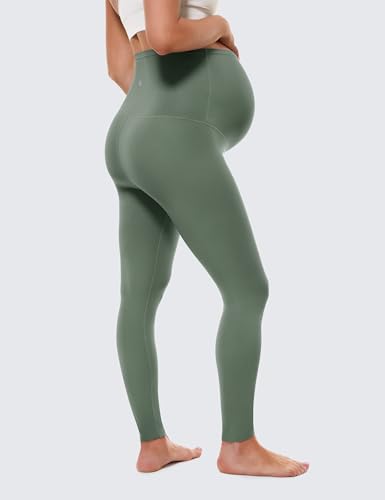 Buttergene Maternity No Front Seam Legging 25" - color: Dusty Green, size: X-Small