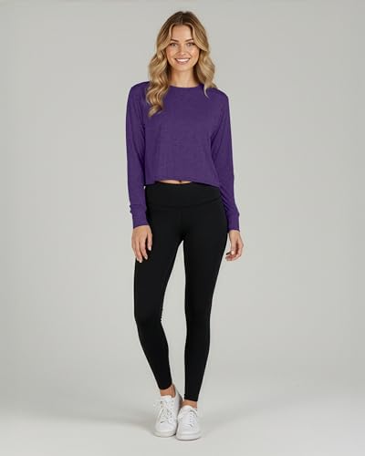 5 Pack Women's Dry Fit Long Sleeve Crop Tops Workout Athletic Crew Neck Tee - color: Set 1, size: XX-Large