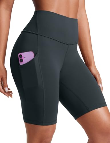 CRZ YOGA Butterluxe Biker Shorts Pockets 8" - color: Dark Green, size: Medium