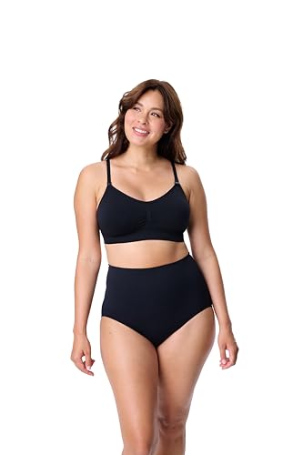 Motherhood Maternity Women's Wireless Clip Down Seamless Nursing Bra for Breastfeeding - color: Black Soot, size: Large
