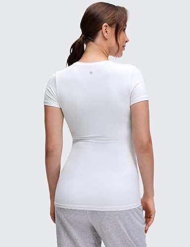 CRZ YOGA Maternity Crewneck T-Shirt - color: White, size: Medium