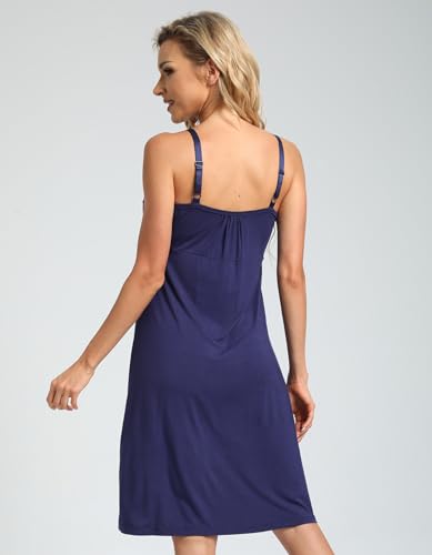 Sosolism Women's Maternity Nursing Nightgown Built-in Pad S-XXL - color: Blue, size: Medium