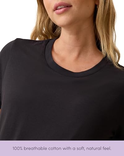 Kindred Bravely Essentials Cotton Nursing T Shirt for Breastfeeding, 2 Pack - color: Black & Grey Heather, size: Medium