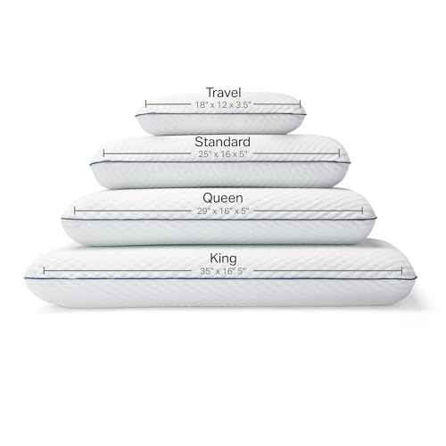 Weekender Cooling Gel Memory Foam Pillow for Sleeping – Queen Size, Ventilated Cooling Pillow for Side & Back Sleepers, Neck & Shoulder Support, Medium Firm, Washable Cover - size: Queen, style: 1 Pack