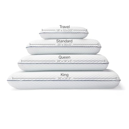 Weekender Cooling Gel Memory Foam Pillow for Sleeping – Queen Size, Ventilated Cooling Pillow for Side & Back Sleepers, Neck & Shoulder Support, Medium Firm, Washable Cover - size: Queen, style: 1 Pack