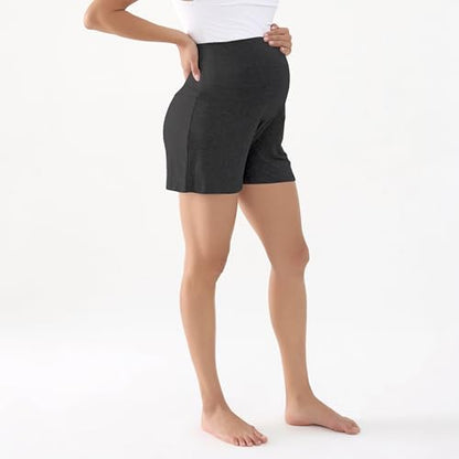 Viscose from Bamboo Maternity Summer Lounge Pajama Shorts - color: Dark Grey, size: Large