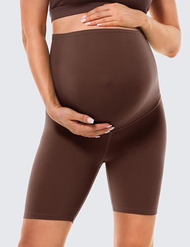 BAYDI Clouduxi Maternity Biker Shorts Over the Belly 6" - color: Rustic Brown, size: Medium