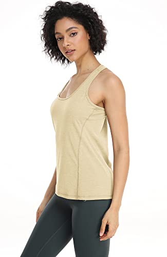 icyzone 3 Pack Women's Racerback Workout Tank Tops - color: Black/Cream White/Brick, size: Large