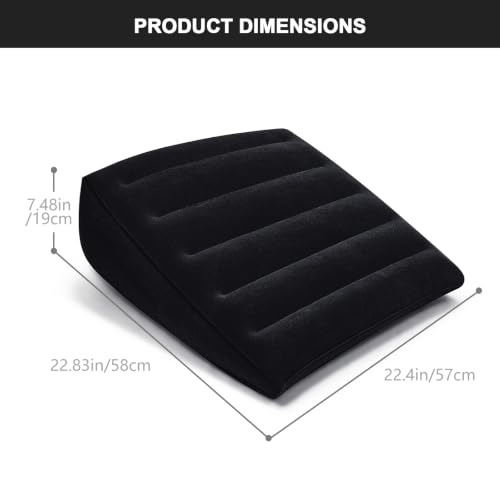 Inflatable Wedge Pillow for Travel, Camping & Indoor Sleep - color: Drak