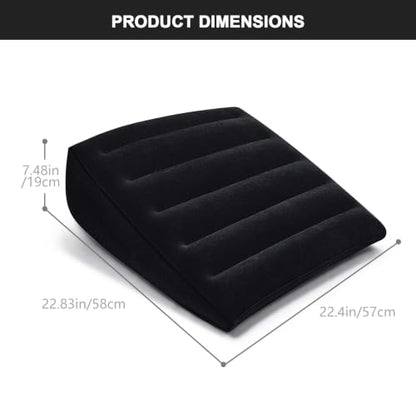Inflatable Wedge Pillow for Travel, Camping & Indoor Sleep - color: Drak