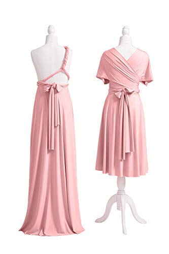 72styles Maxi Infinity Dress for Bridesmaids, Convertible Multi-Way Wrap - color: Dusty Rose, size: One Size Plus